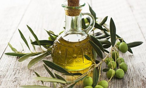 flacon d'huile d'olive olives rameau d'olivier
